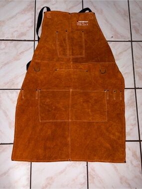 Leather Welding WorkShop Apron with 6 Tool Pockets, -size medium- xlarge